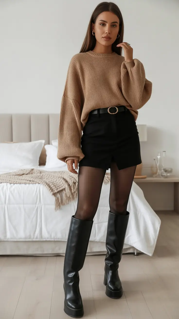 Capsule Wardrobe for Fall 2025+Bold Knit + Tights = Fall Energy Boost