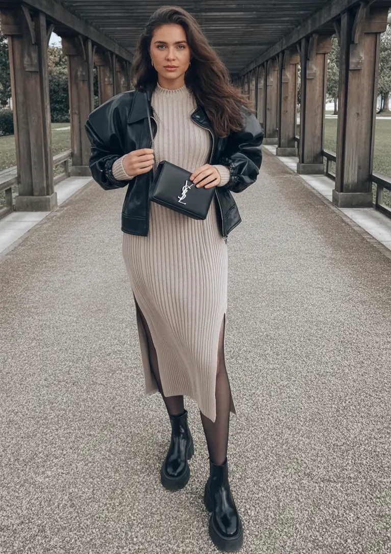 Capsule Wardrobe for Fall 2025+Knit Midi + Leather Layers