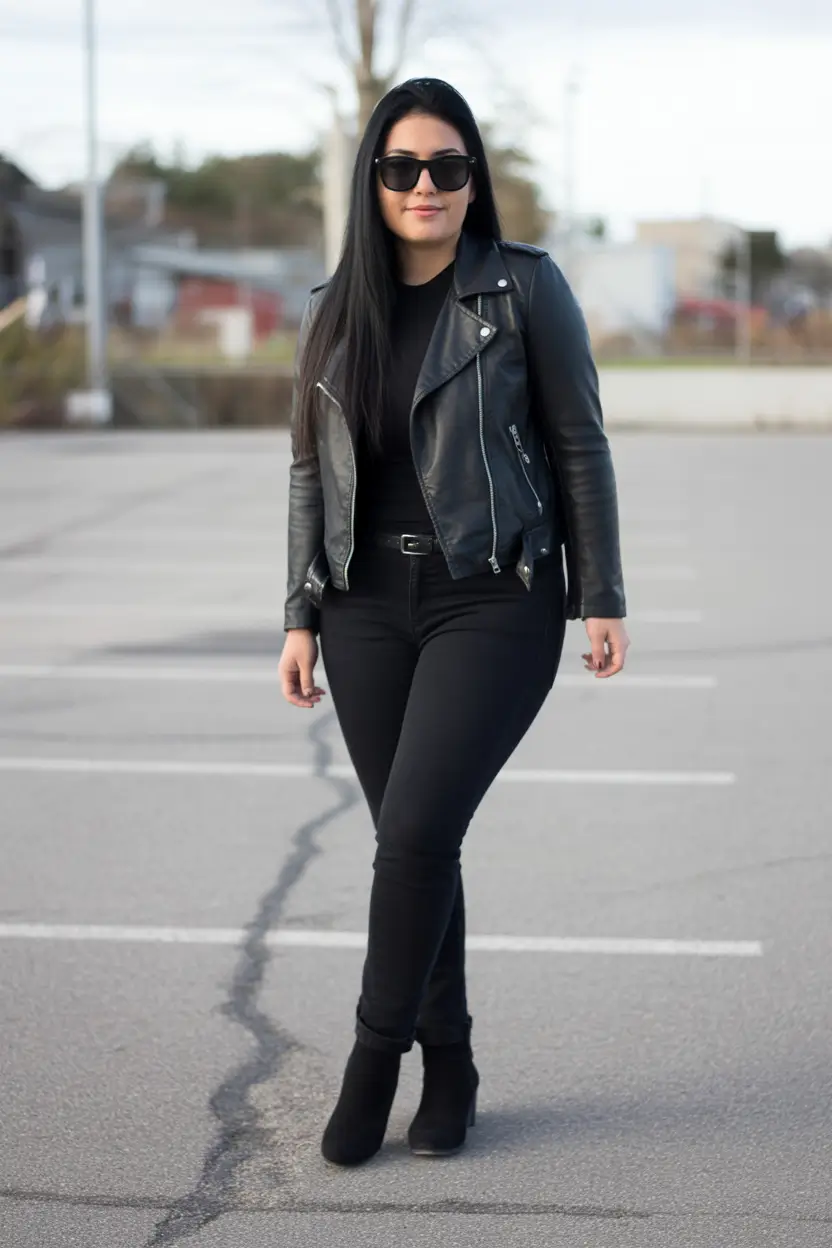 fall plus size outfits Monochrome Mood: Sleek, Sharp, and Effortless