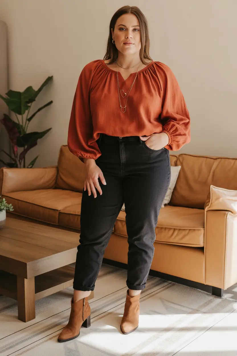 fall plus size outfits Spice-Toned Ease with Everyday Cool