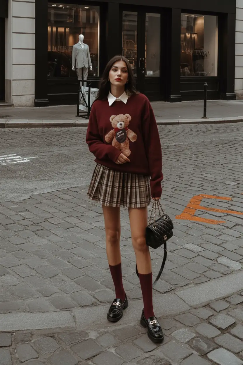 cute fall outfits for women Schoolgirl Chic Meets Paris Street Style