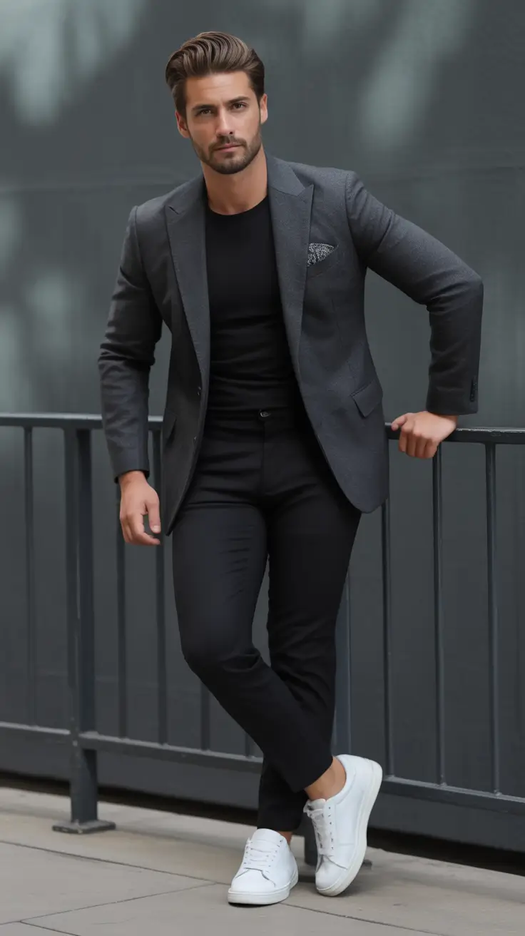 fall business casual outfits for men Dark Suiting, Light Attitude