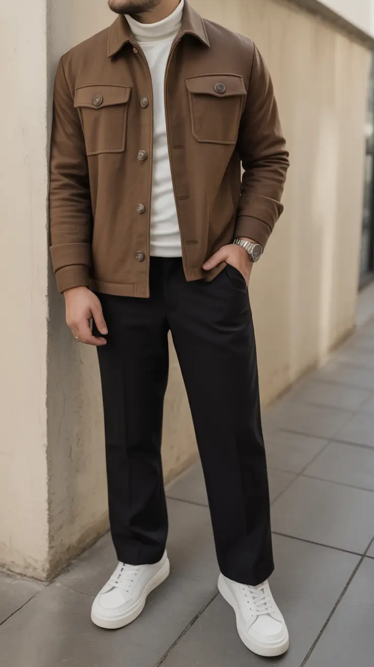 fall business casual outfits for men The Elevated Earth-Tone Uniform