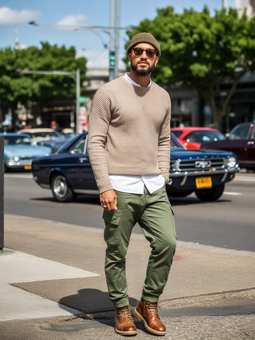 fall business casual outfits for men Textured Layers for Street-Ready Office Looks