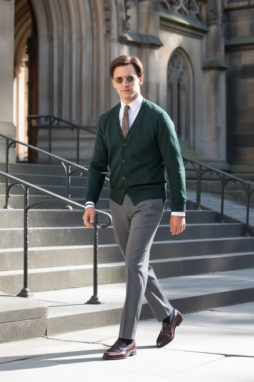 fall business casual outfits for men Academic-Inspired Elegance