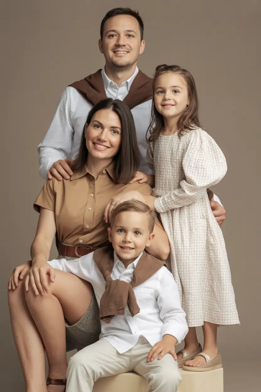 Fall outfits for Family Pictures 2025 Understated Warmth in Sand and Cocoa