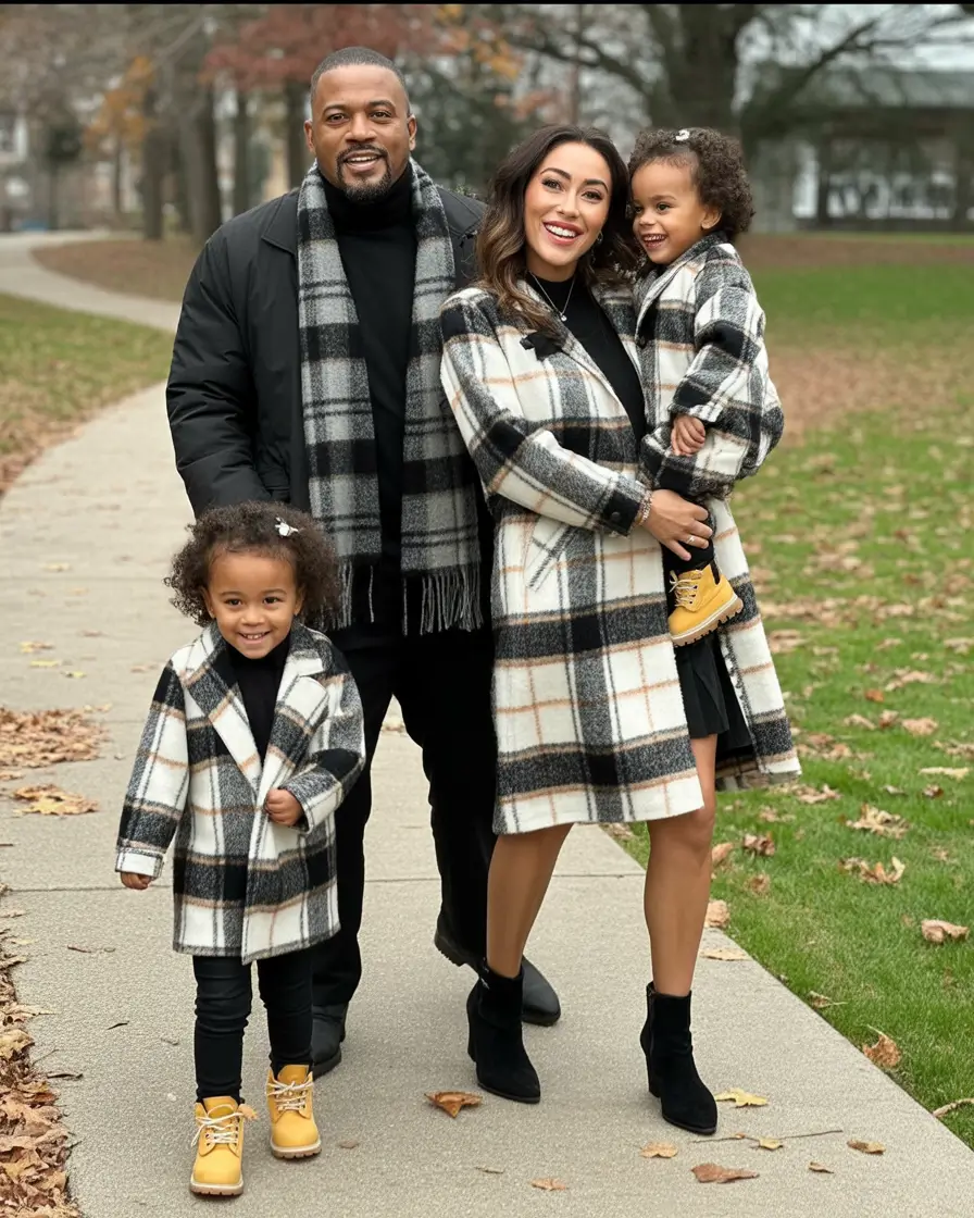 Fall outfits for Family Pictures 2025 Cozy Plaid and City-Ready Layers