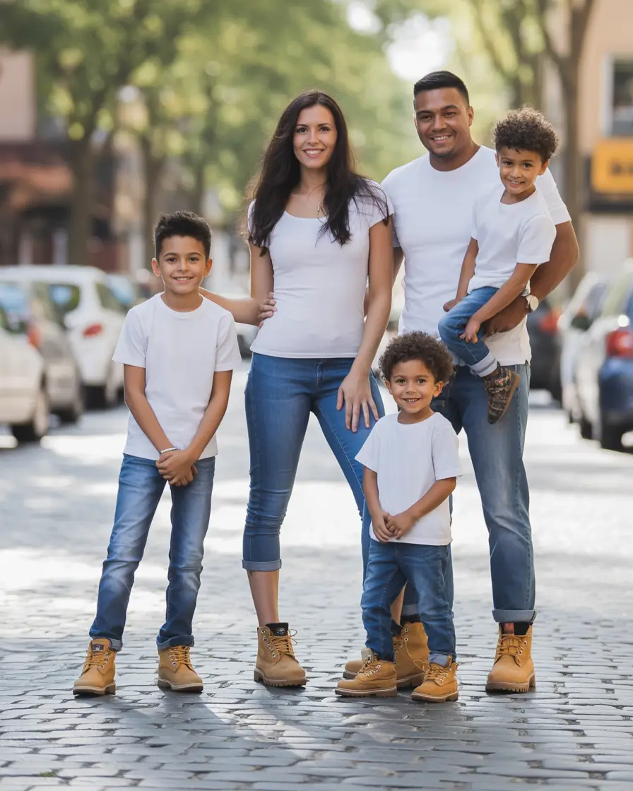 Fall outfits for Family Pictures 2025 Denim & Timberlands for the Win
