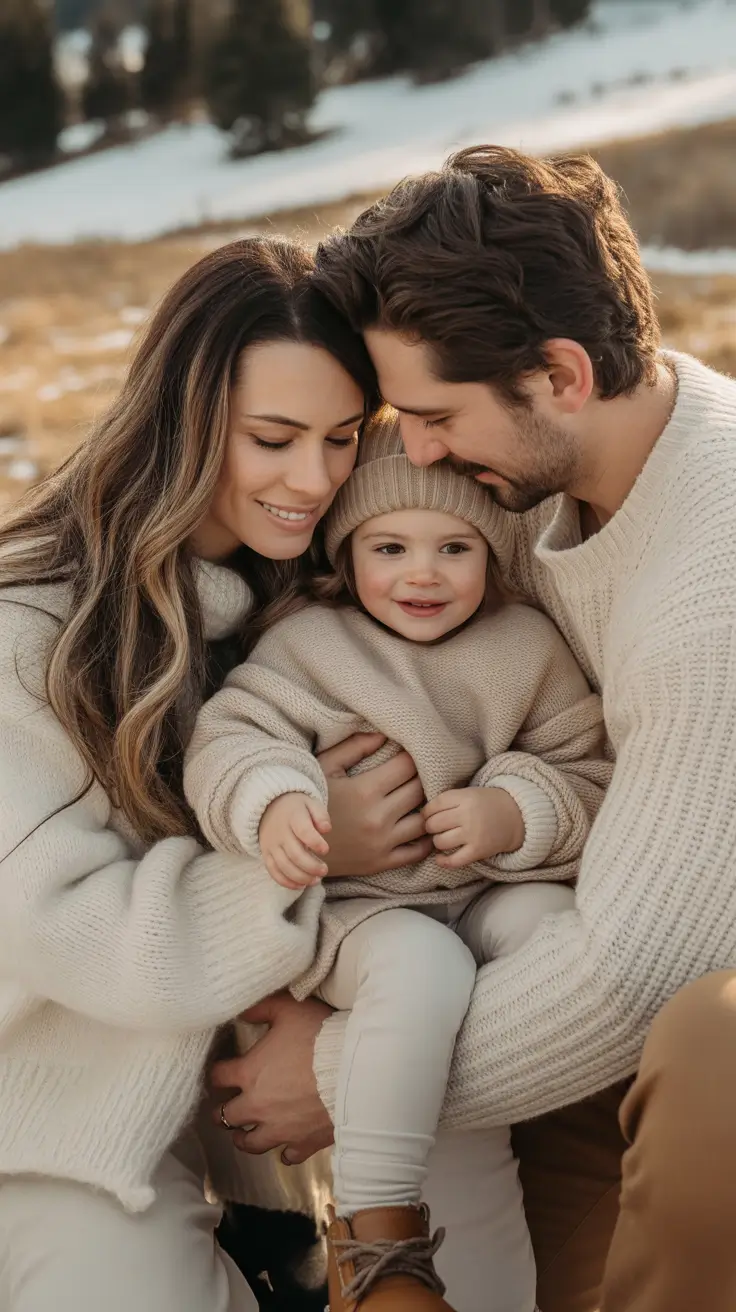 Fall outfits for Family Pictures 2025 Winter Whites for a Cozy Fall Look