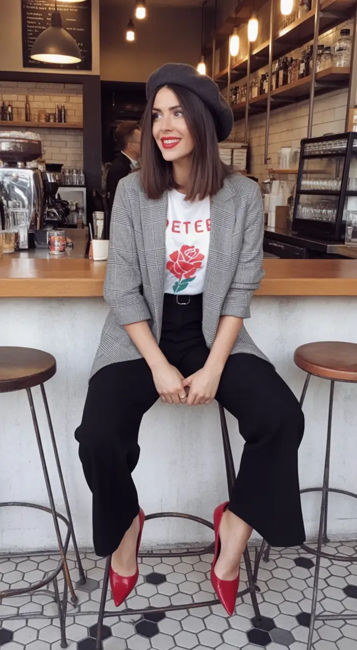 fall fashion inspo for women Parisian Vibes with a Graphic Twist