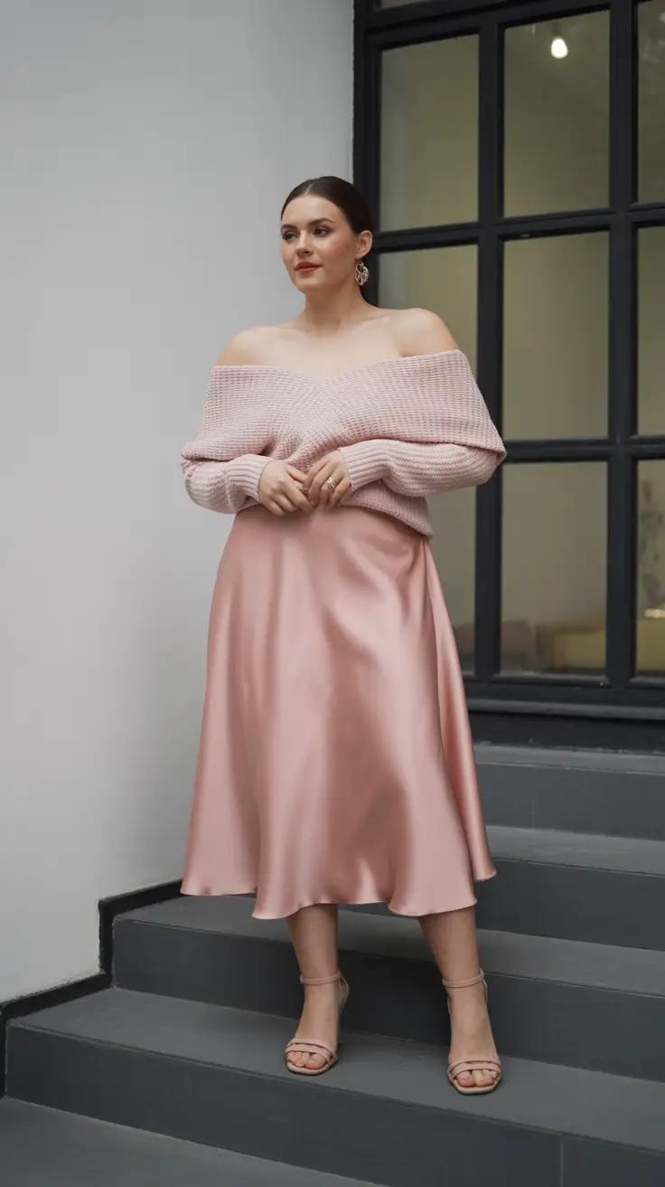 fall-plus-size-outfit-blush-satin-meets-cozy-chic