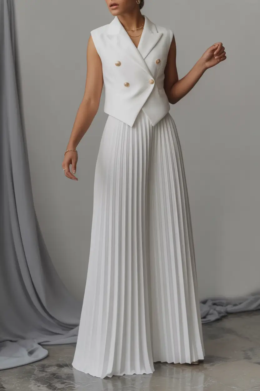 What to Wear on Your Fall 2025 Birthday+White Pleats & Power Shoulders