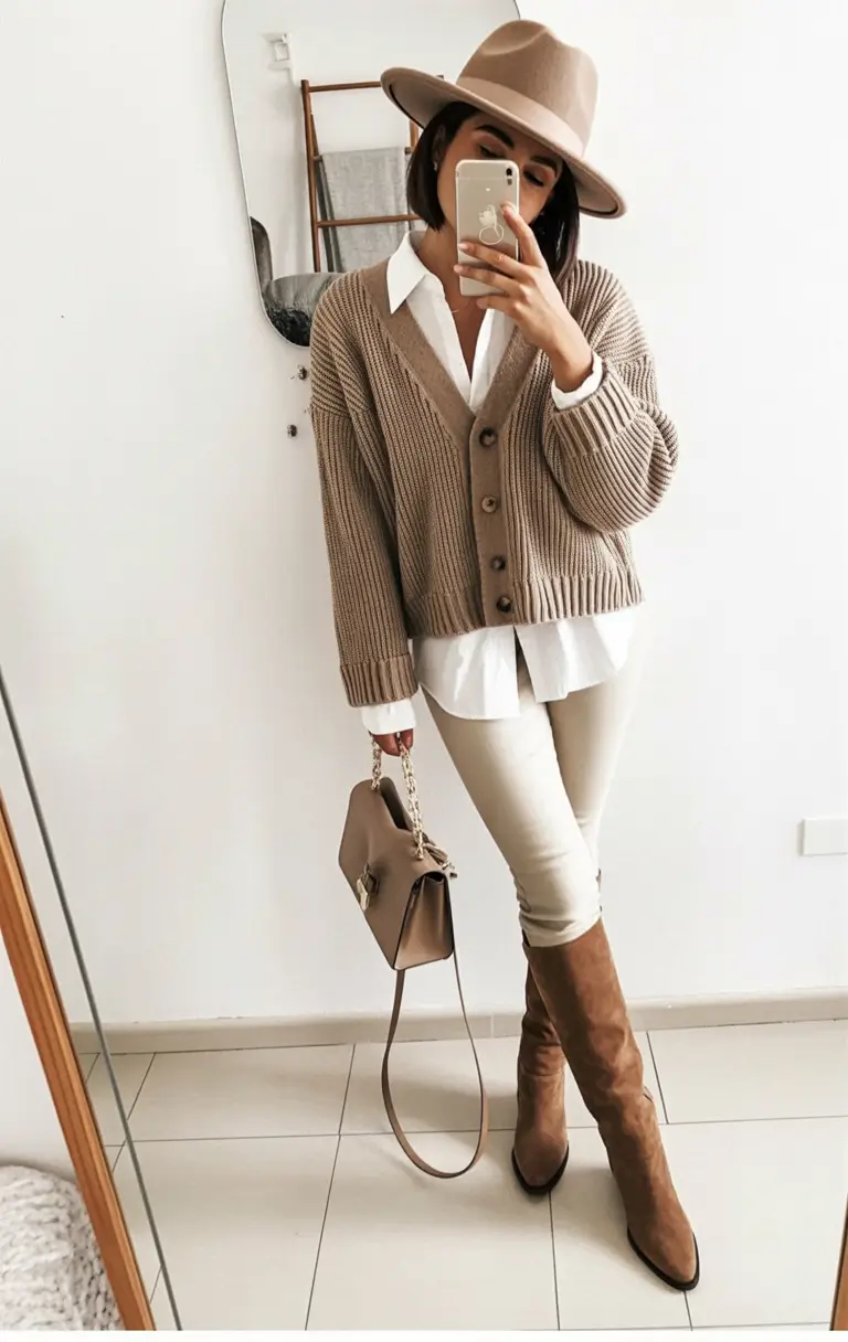 autumn outfits 2025 Creamy Neutrals & Minimalist Layers