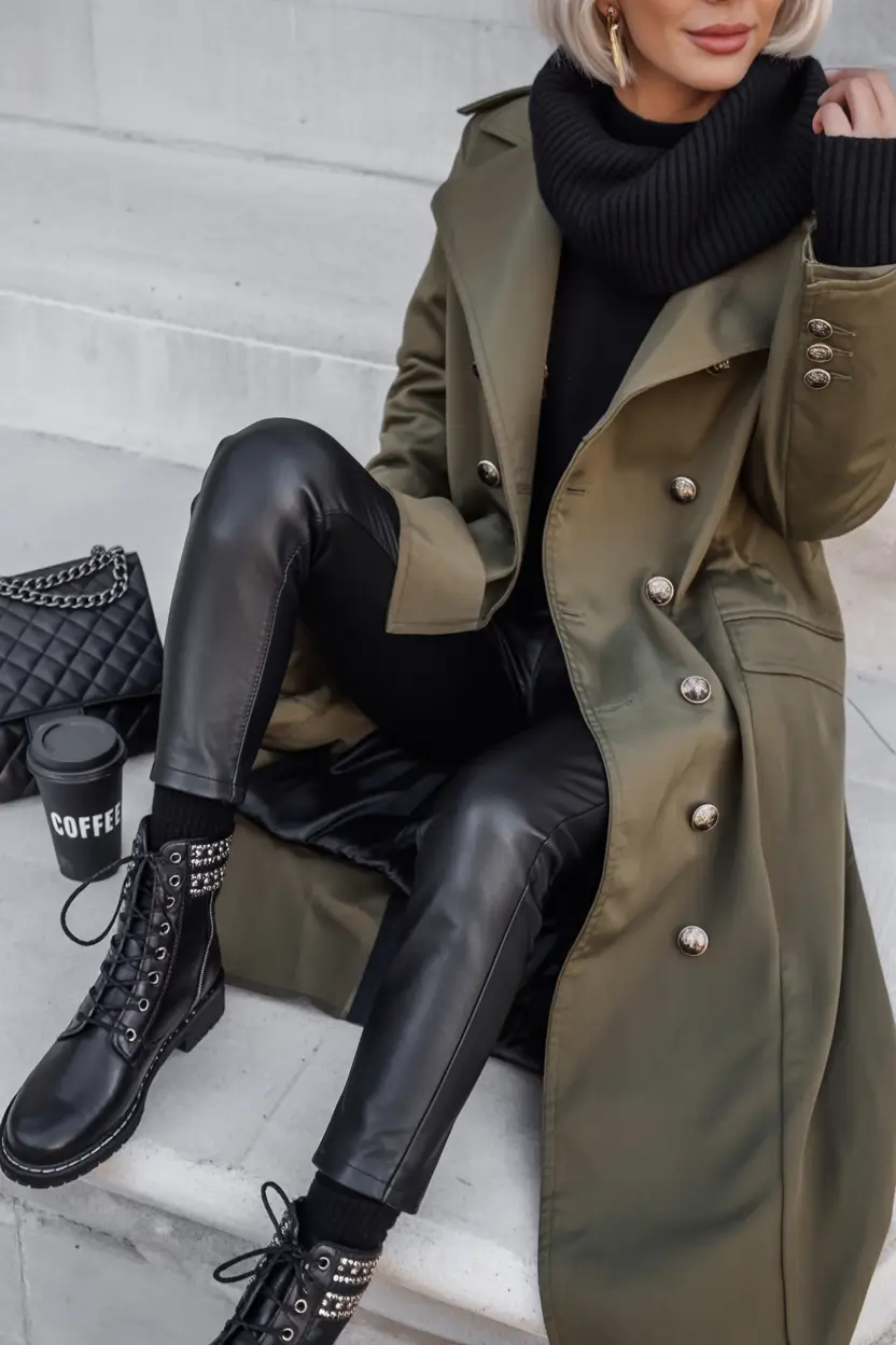 autumn outfits 2025 Combat Chic: Military Meets Femme