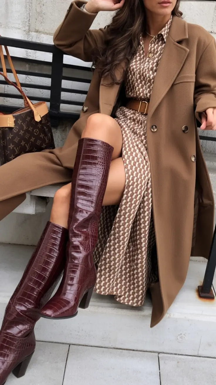 autumn outfits 2025 Monochrome Camel Luxe