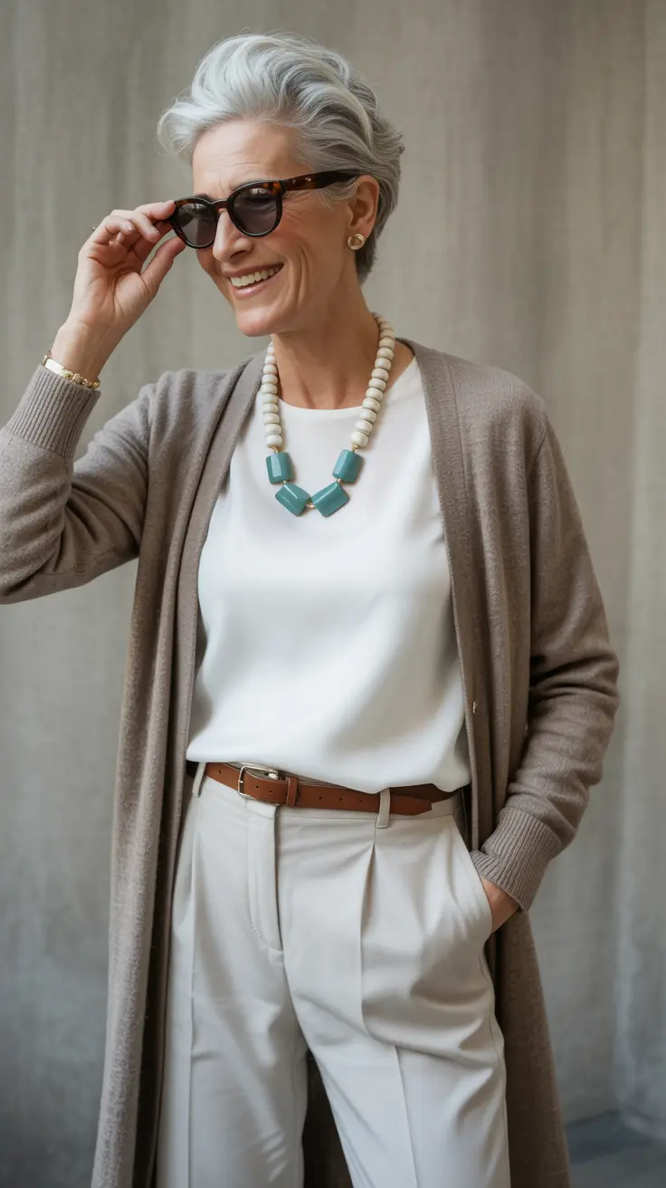 fall-outfits-for-women-over-50-Light-Neutrals-with-Bold-Accents