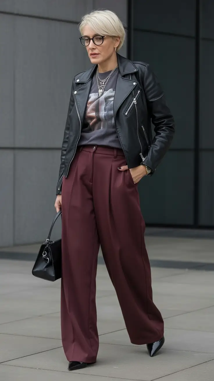 fall-outfits-for-women-over-50-Power-Pairing-Leather-&-Wine