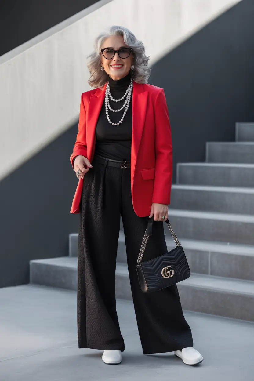 fall-outfits-for-women-over-50-Red-Blazer-Dont-Care