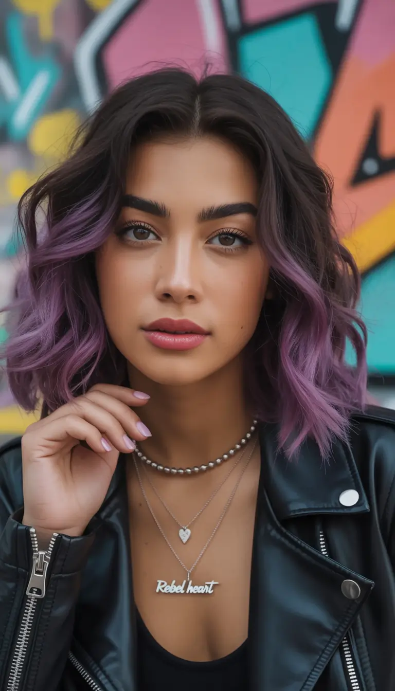 Fall brown hair color Lavender Rebel Bob