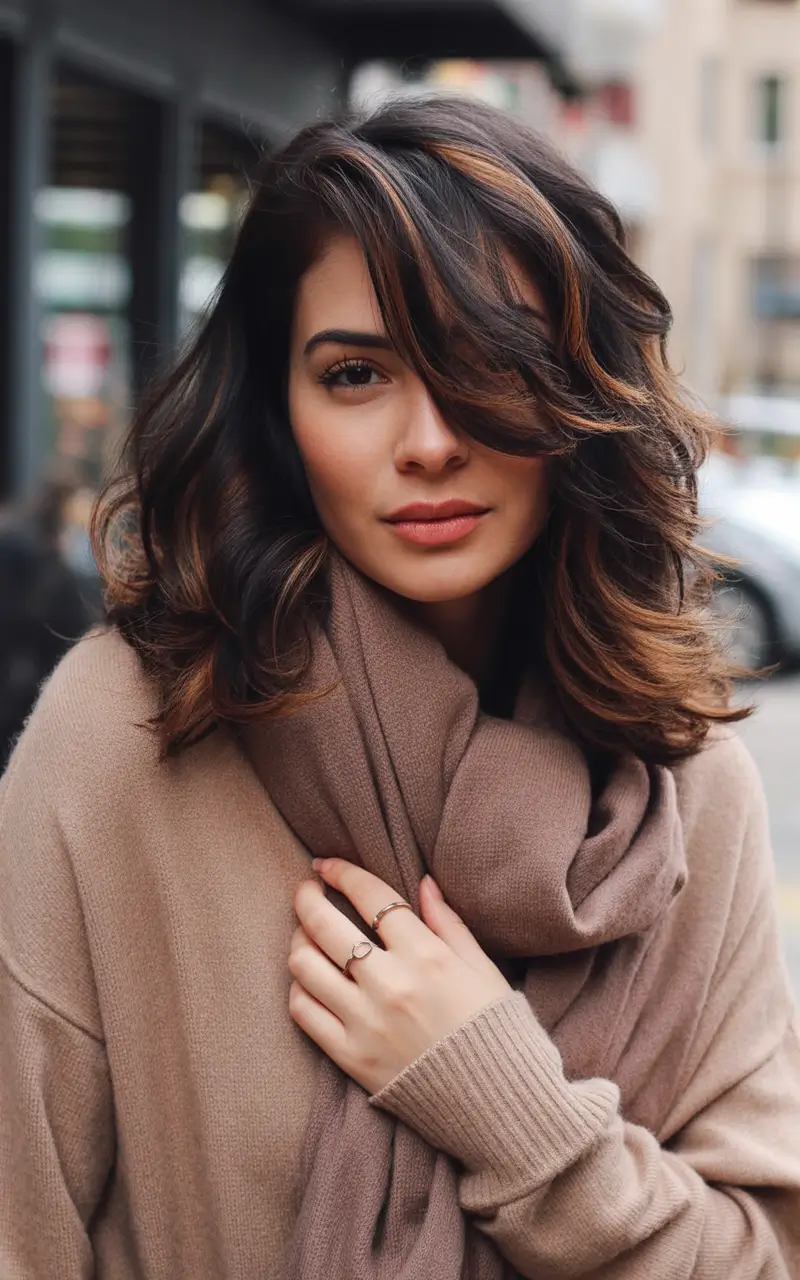 Fall brown hair color Maple-Glazed Layers