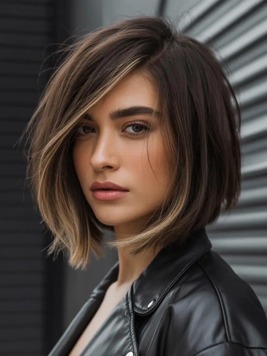 Fall brown hair color Bronzed Espresso French Bob