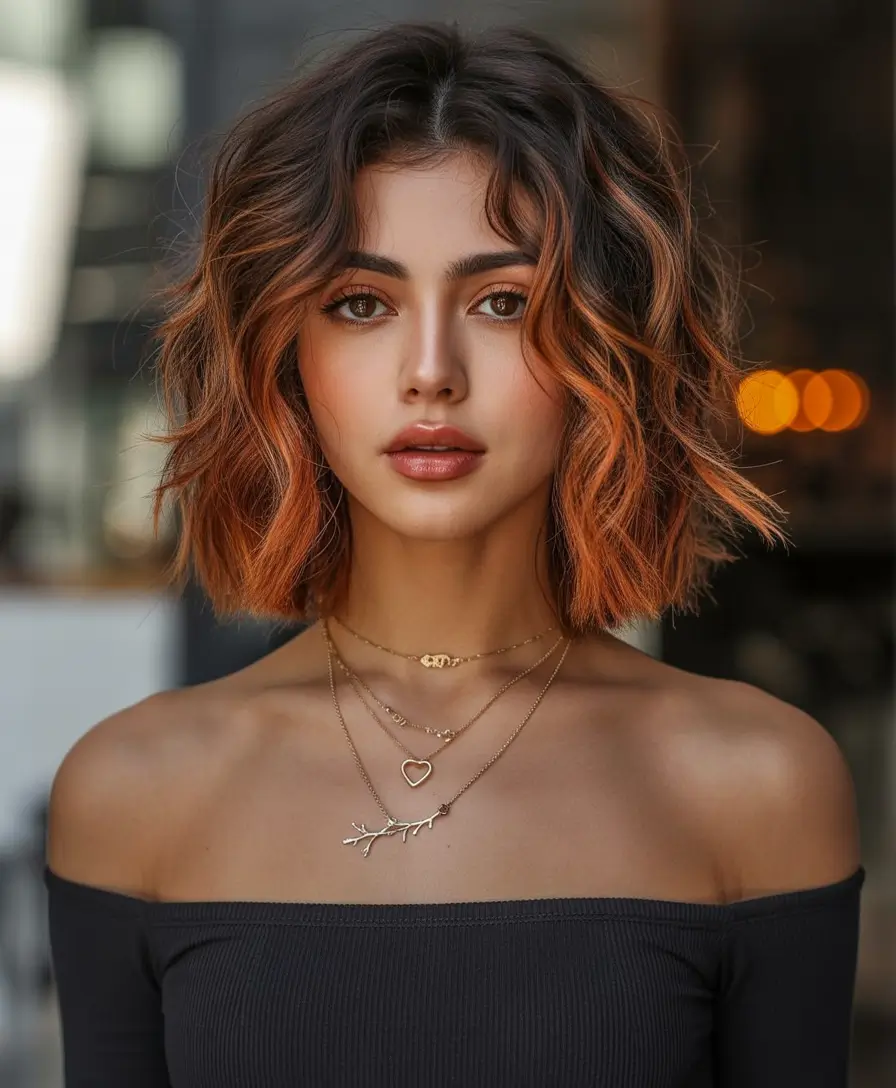 Fall brown hair color Orange Marmalade Shag