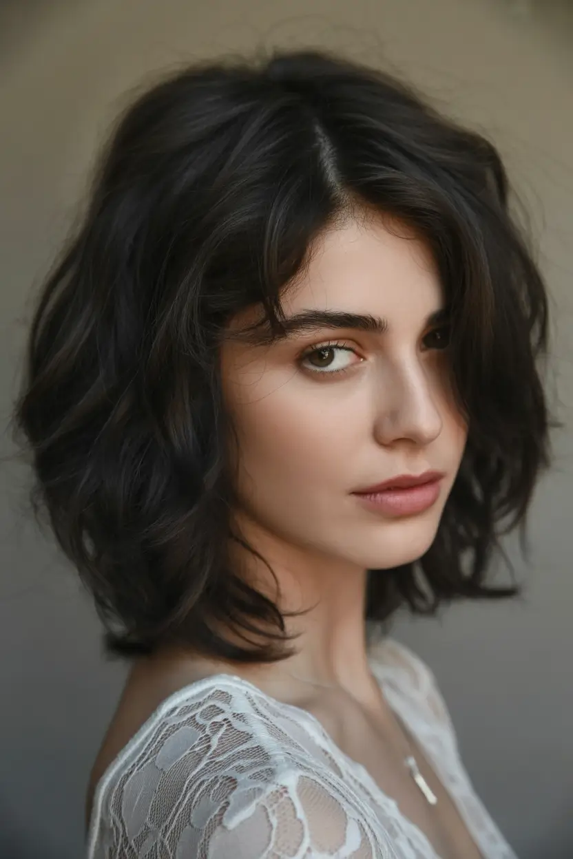 Fall brown hair color Inky Midnight Waves