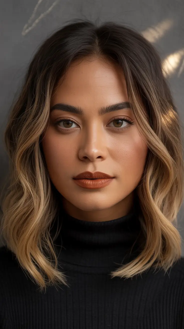 Fall brown hair color Caramel Slice Blunt Bob
