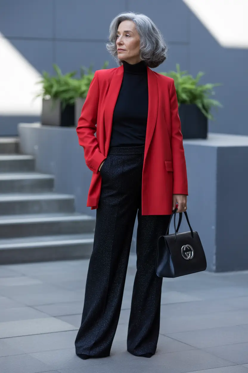 cute fall outfits for women over 60+Scarlet Confidence with Tailored Depth