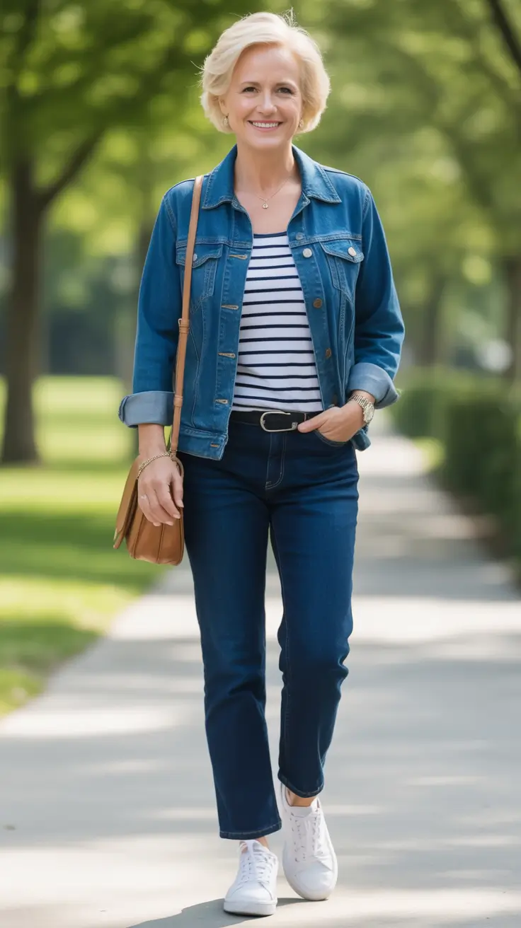 cute fall outfits for women over 60+Parisian Denim Done the American Way