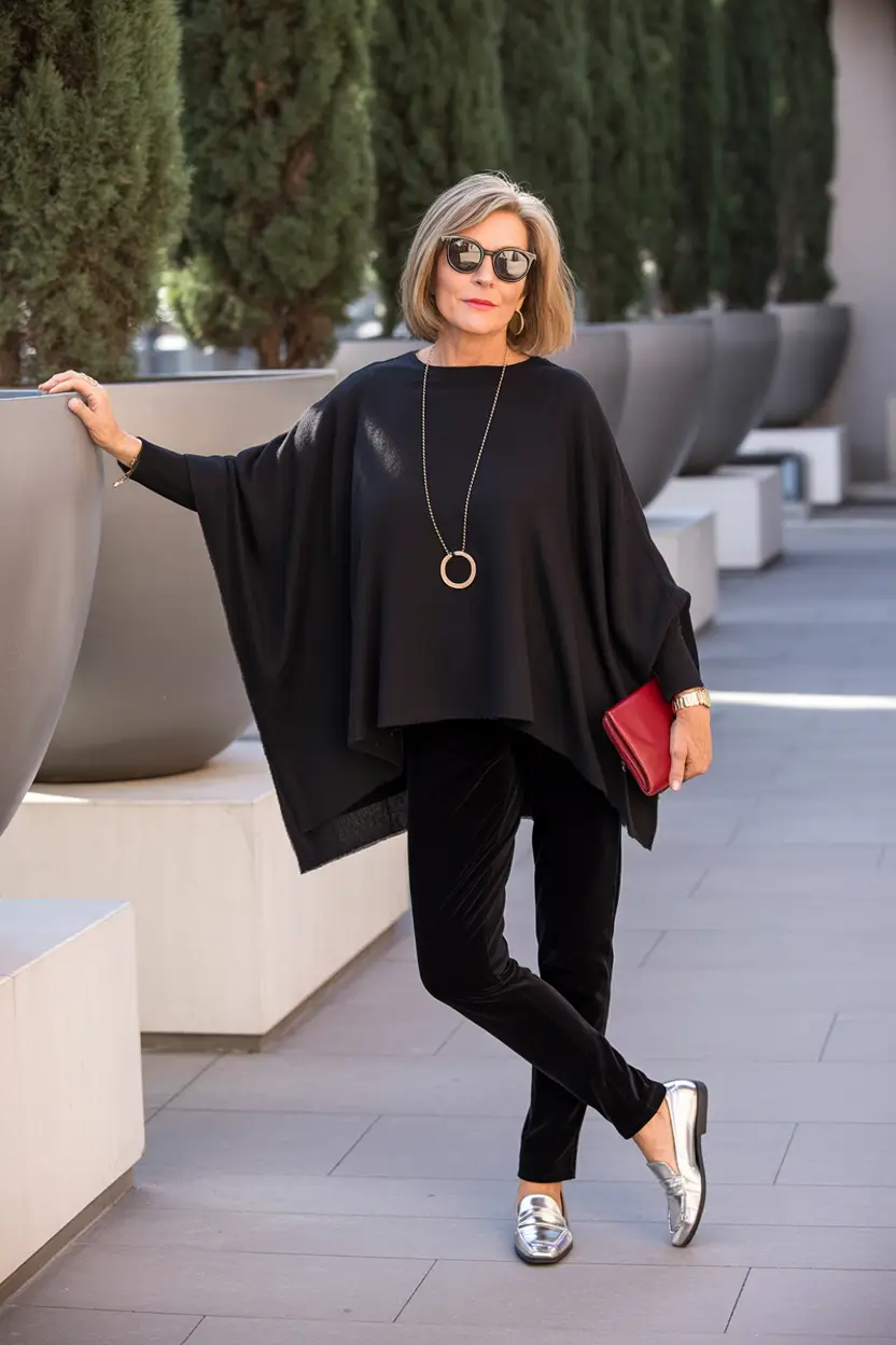 cute fall outfits for women over 60+Velvet and Metallics: Luxe Layers, Effortlessly Done