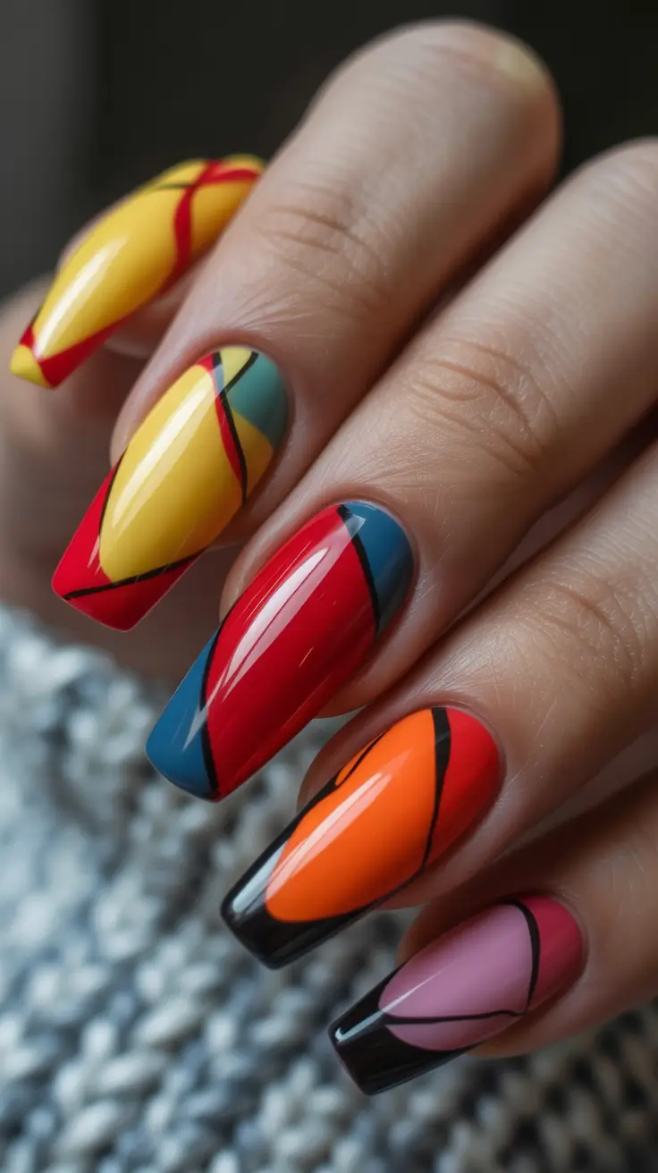 August nails design Color Block Couture