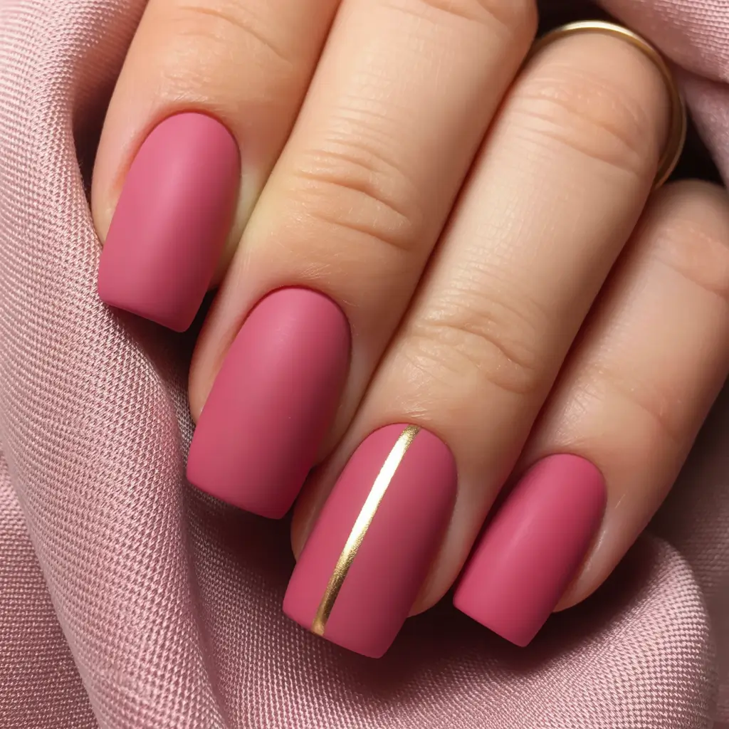 August nails color Rose Velvet Minimal