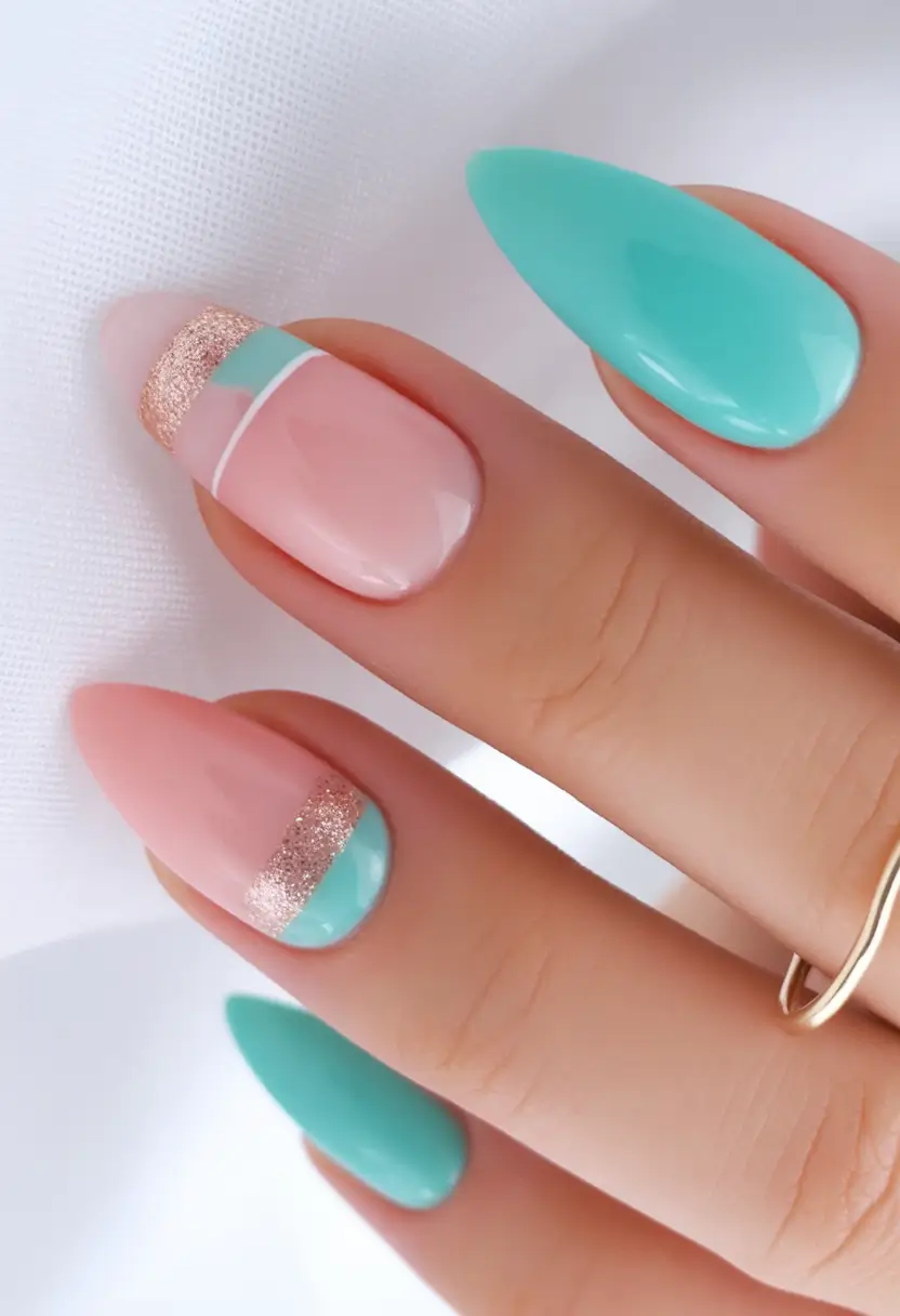 August nails color Sorbet Geometry