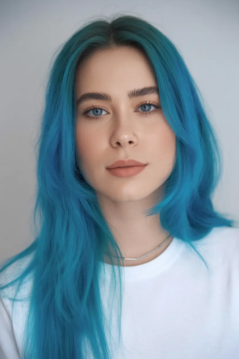 Fall Hair Colors for Cool Skin Tones Bold Oceanic Blue with Silken Layers