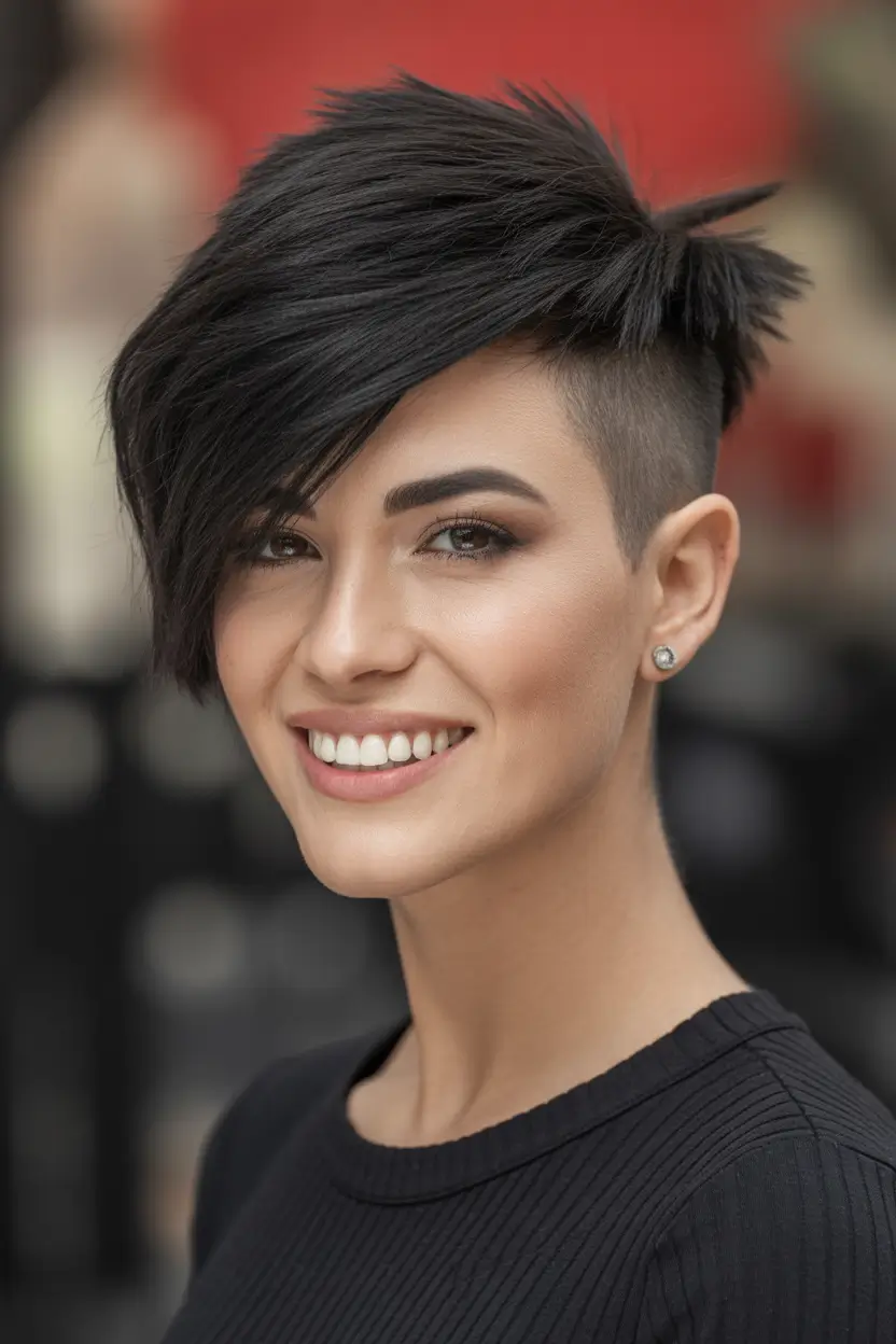 Fall Hair Colors for Cool Skin Tones Jet Black Undercut with Tousled Volume