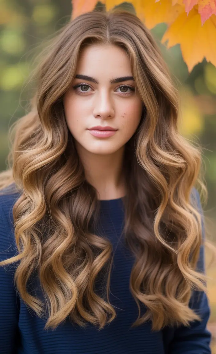 Fall Hair Colors for Cool Skin Tones Honey-Dipped Balayage on Soft Layers