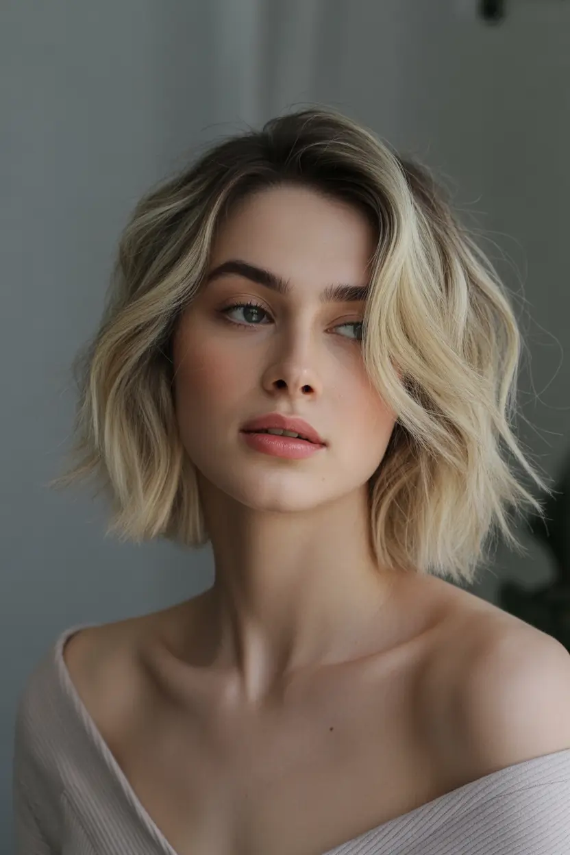 Fall Hair Colors for Cool Skin Tones Buttery Champagne Blonde Bob