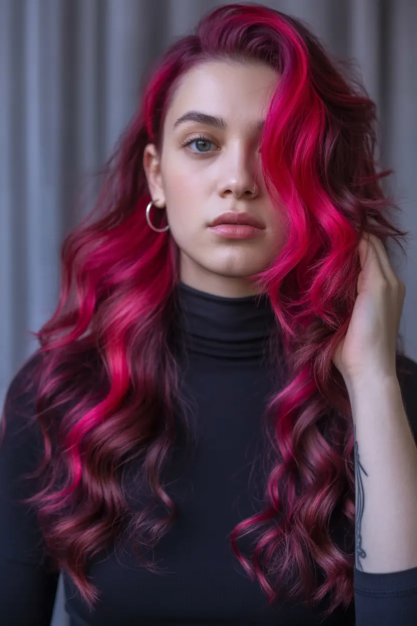 Fall Hair Colors for Cool Skin Tones High Voltage Fuchsia with Wine Depth