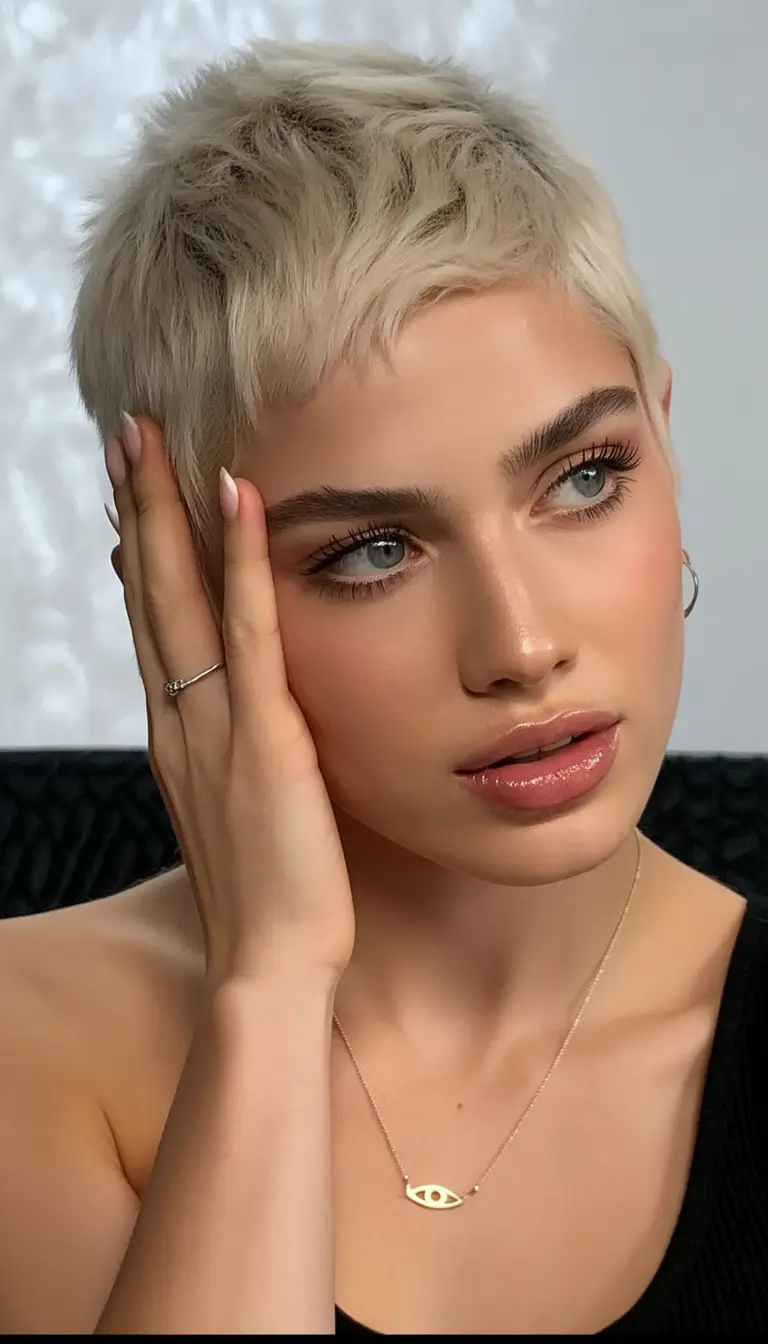 Fall haircut Pixie Chic with Platinum Edge