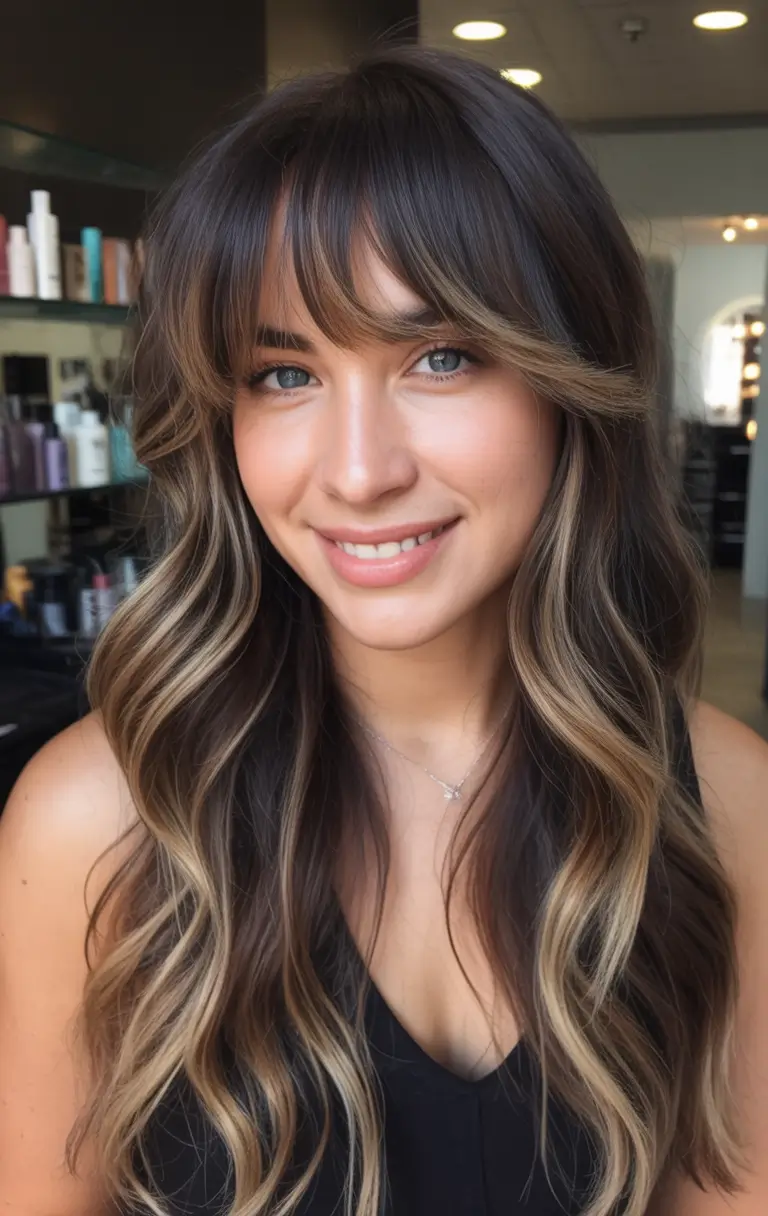 Fall haircut Dark Chocolate & Champagne Ribbons
