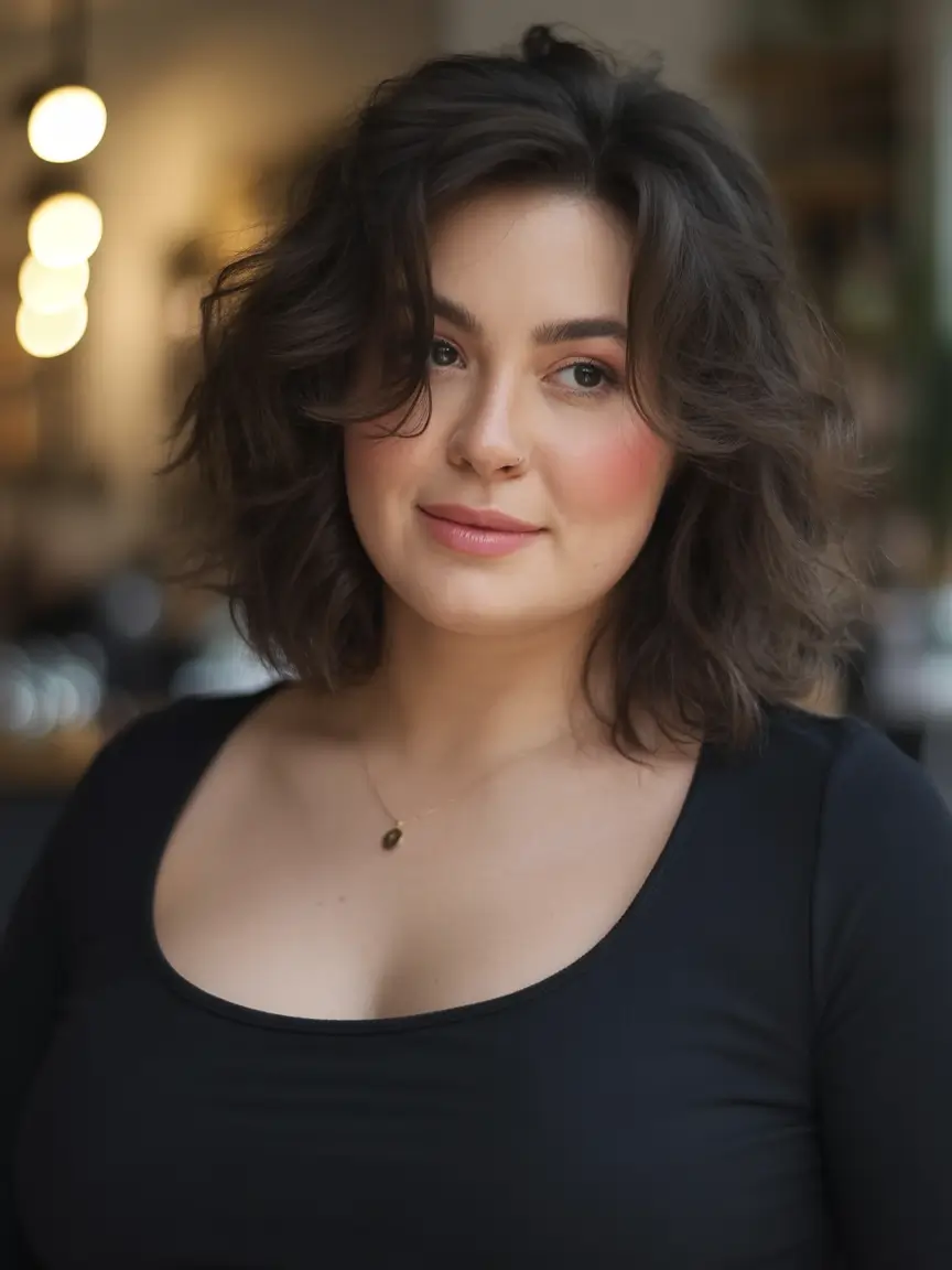 Fall haircuts for plus size women Soft Shaggy Layers with Voluminous Texture