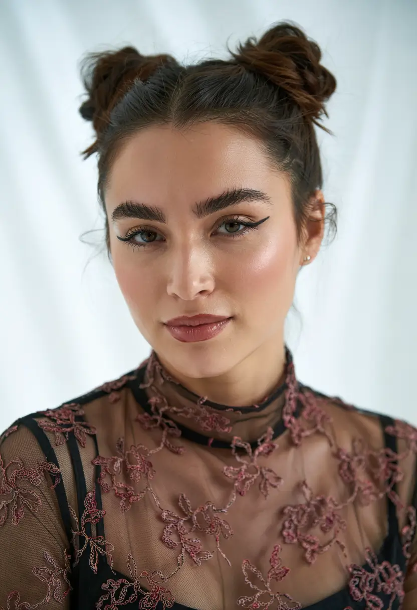 easy fall hairstyles Romantic Double Mini Buns