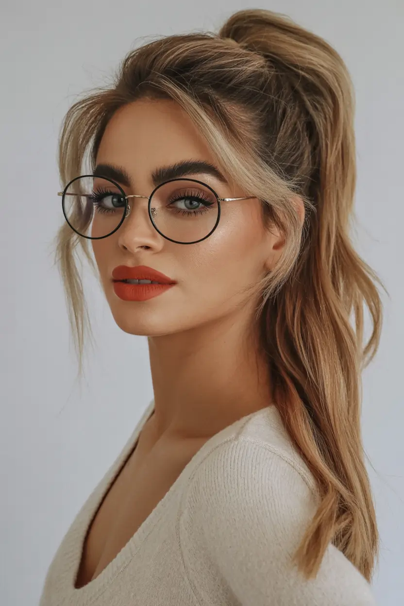 easy fall hairstyles High Brushed-Back Pony with Volume