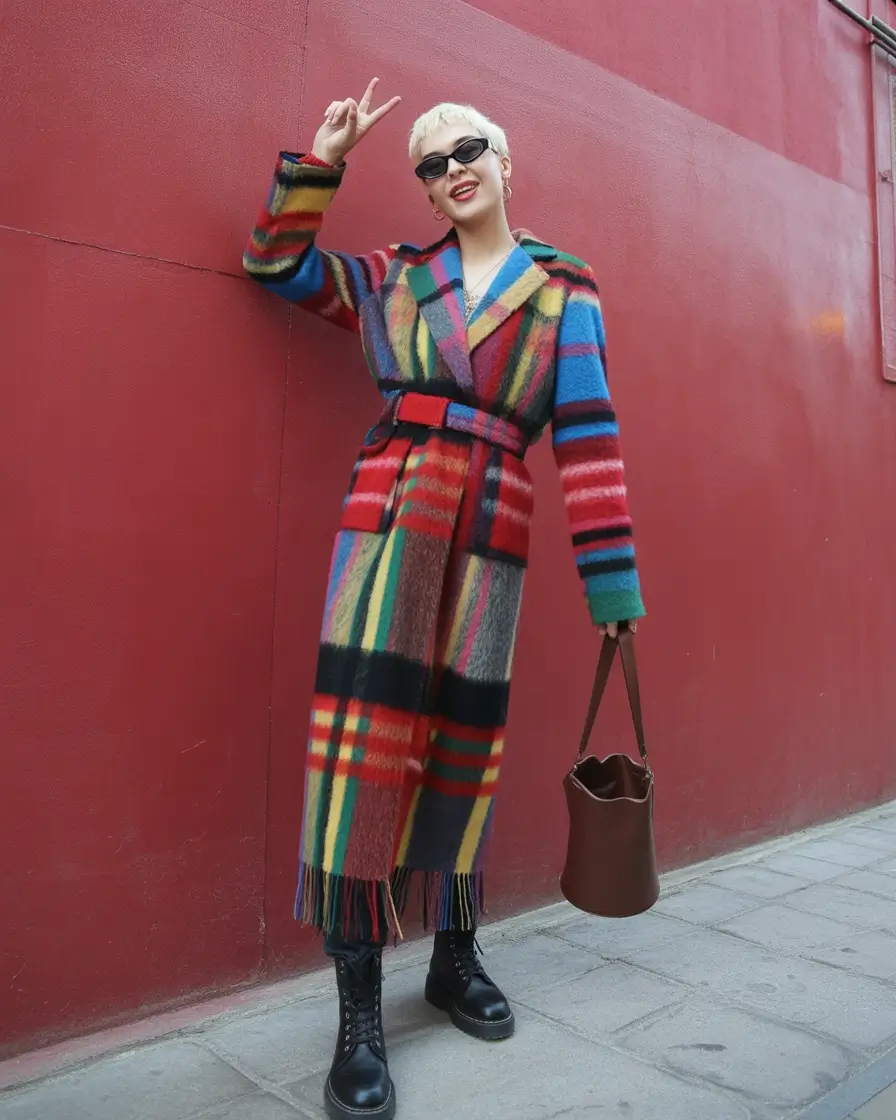 simple casual fall outfits Color Explosion with Retro Flair