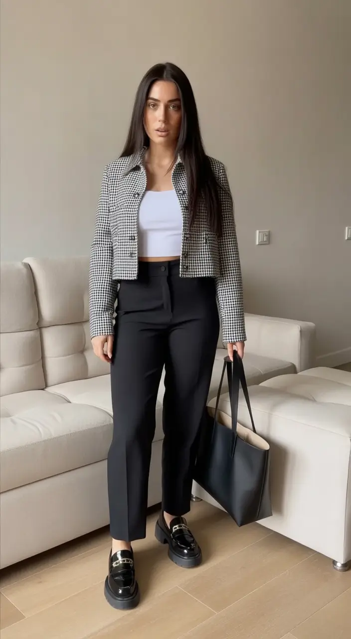 simple casual fall outfits High Contrast City Ready