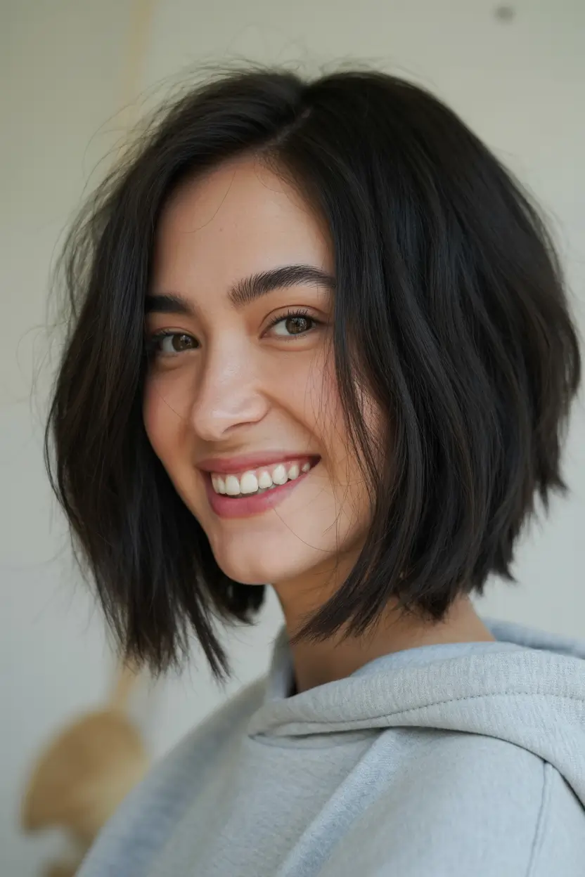 Fall bob haircut Low-Key Wavy Bob with Natural Texture