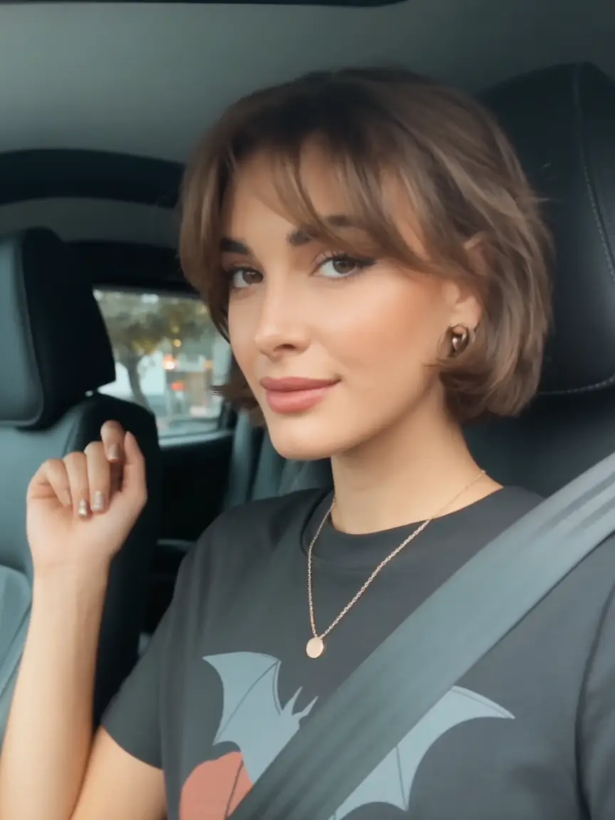 Fall bob haircut Soft Short Layers with French Girl Bangs