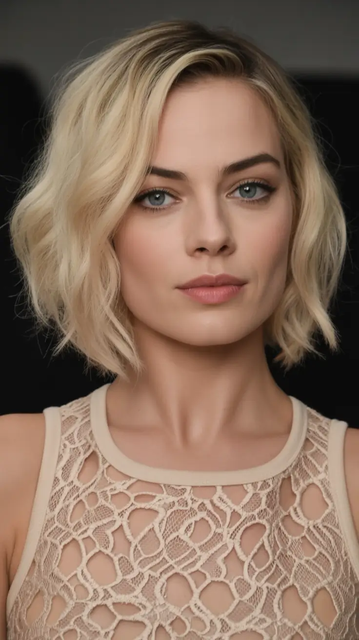 Fall bob haircut Classic Blonde Bob with Airy Waves