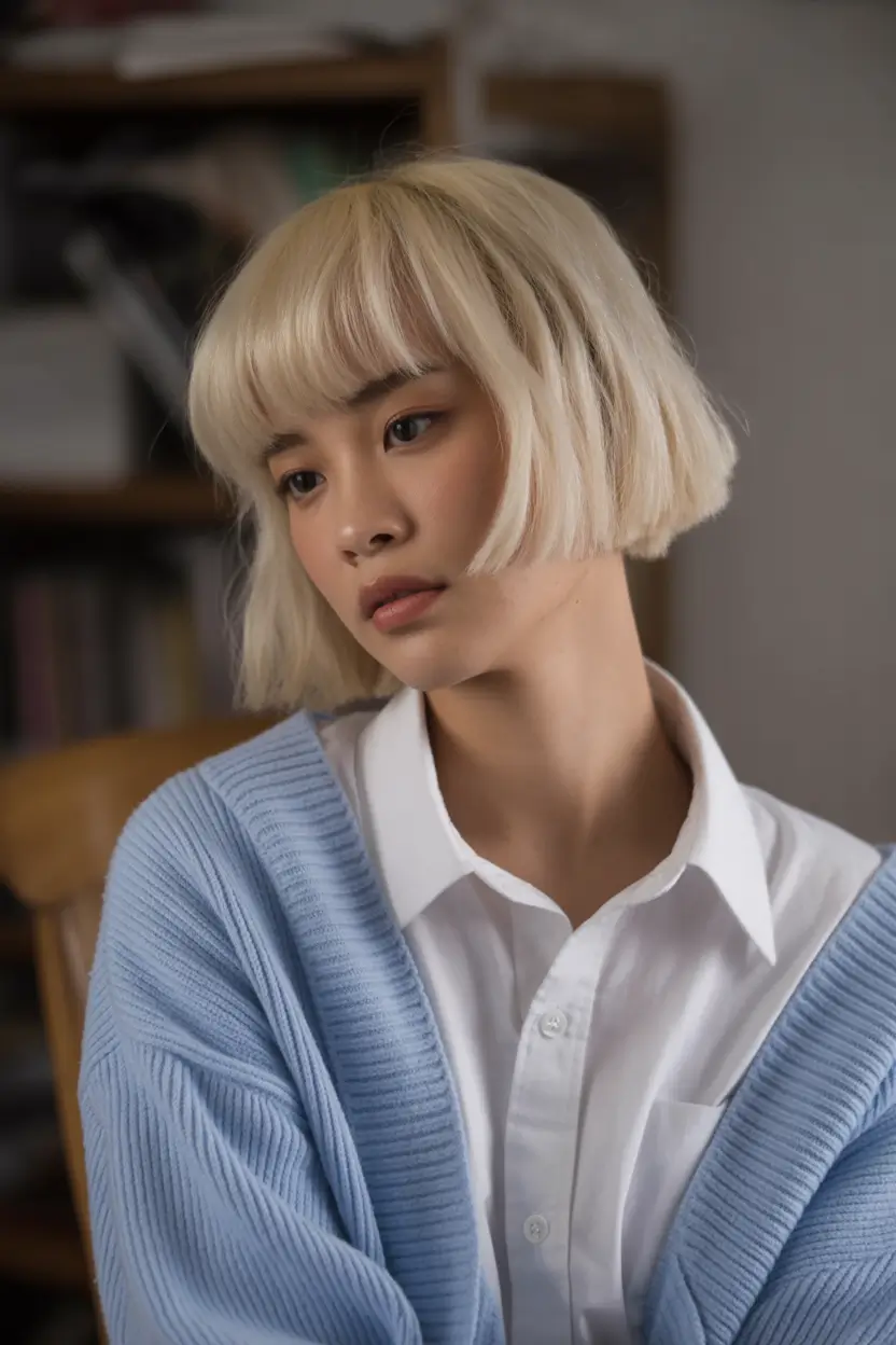 Fall bob haircut Blunt Baby Bob with Micro Fringe